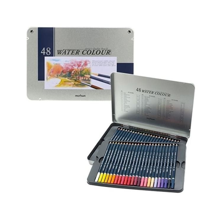 [피커]넥스프로 고급 수채색연필 틴케이스 소모품 48색