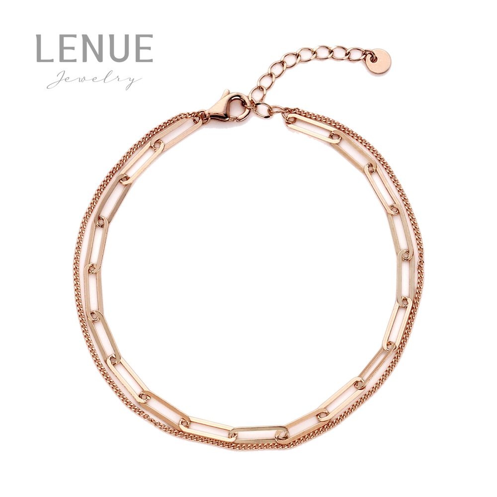 레뉴쥬얼리 레뉴 레이어드 링크 체인 두줄 팔찌 / 14K 골드 데일리 여름 여자친구 생일 선물