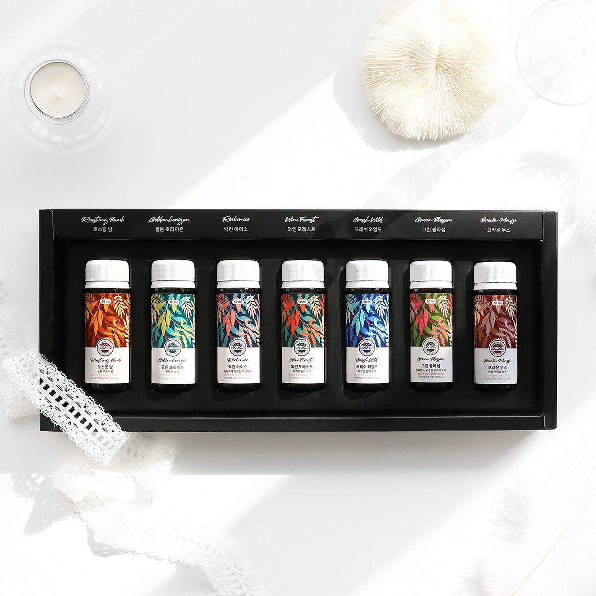 [롯데백화점] 보르딘커피 [무케]보르딘_오리진 블렌딩 투샷커피세트(50ml*7개) - 컬러 버전 쇼핑백 포함