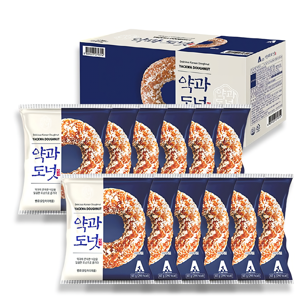 [롯데백화점] 에이원식품 [에이원] 약과도넛 60g 12개입 1박스 달콤쫀득 도너츠 간식선물 LE1216061303