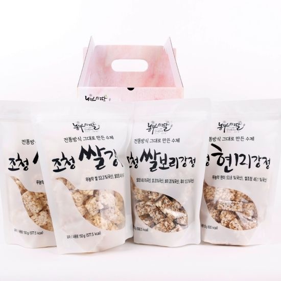 [아가][농부의 딸] 조청강정세트(쌀2, 현미1, 쌀보리1) : 롯데ON