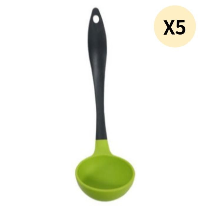 코코리에또 주방 조리기 실리콘 요리 국자 그린 X5개