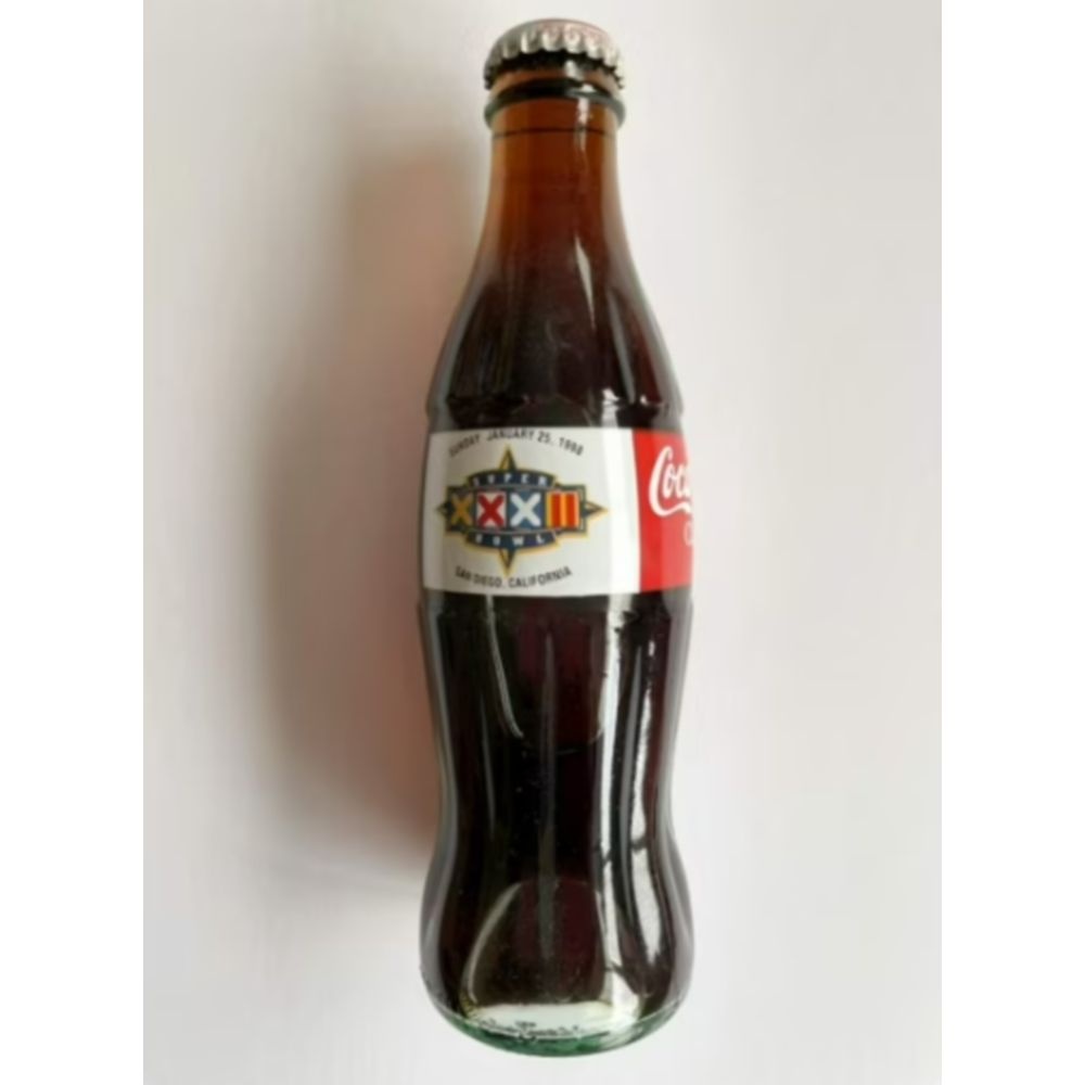 [해외] 코카콜라 슈퍼볼 32 기념 유리병 덴버 브롱코스 우승 한정판 빈티지 소장품 227ml