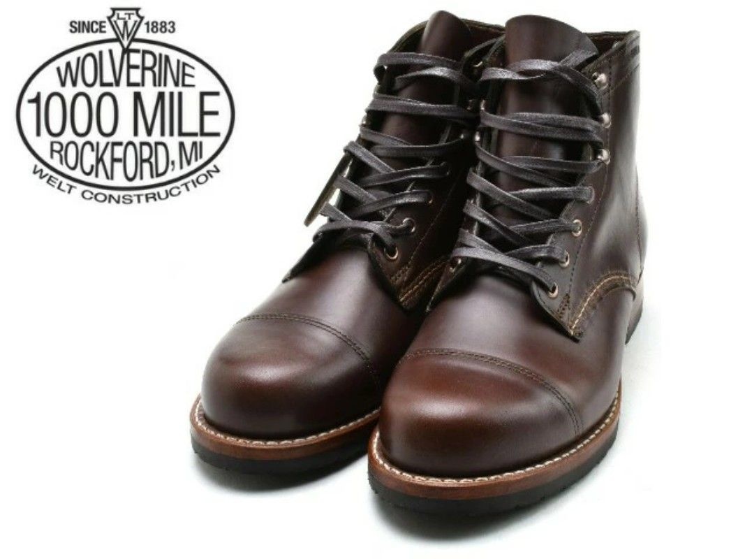 상세페이지 참조 [해외] 울버린 1000마일 부츠 울버린 WOLVERINE 1000MILE BOOTS CAPTOE W990075 브라운 Made in USA 맨즈 부츠 men