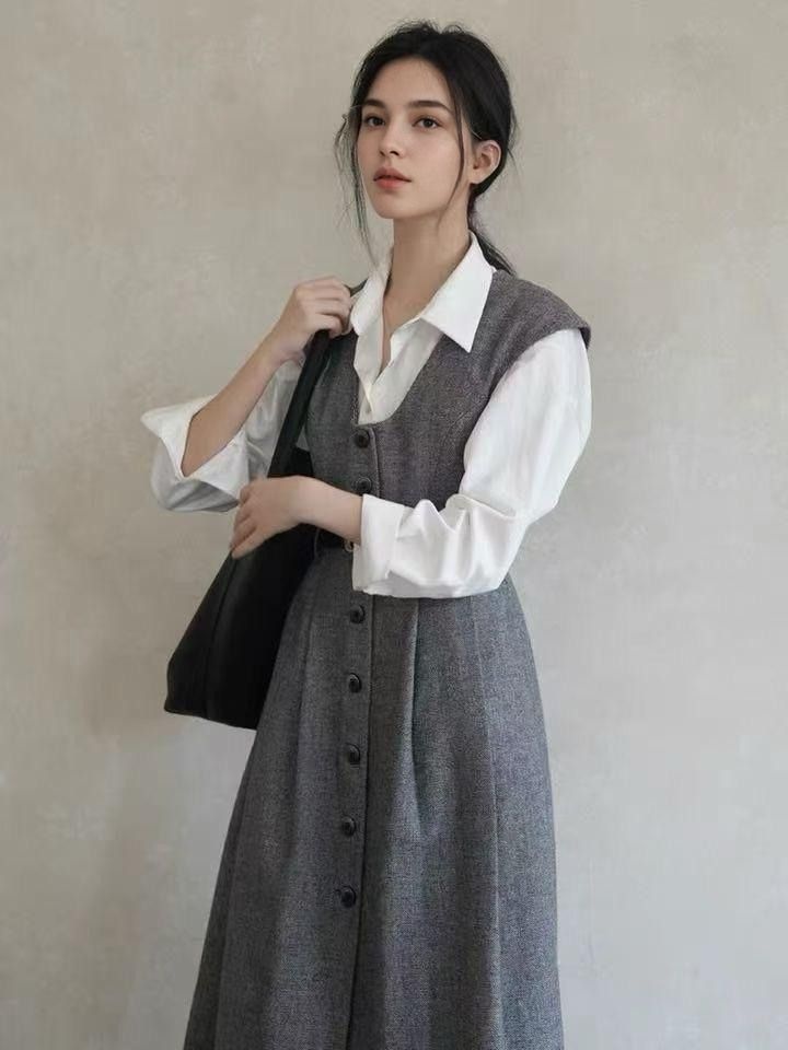 [패션플러스][비바로그][비바로그] 틸디 버튼 민소매 원피스