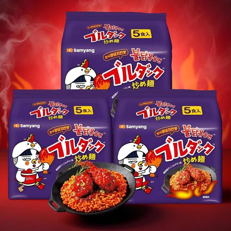 [해외] 한국 삼양 일본 내수용 양념치킨 맛 붉닭볶음면 라면 5봉 x3세트 총15봉