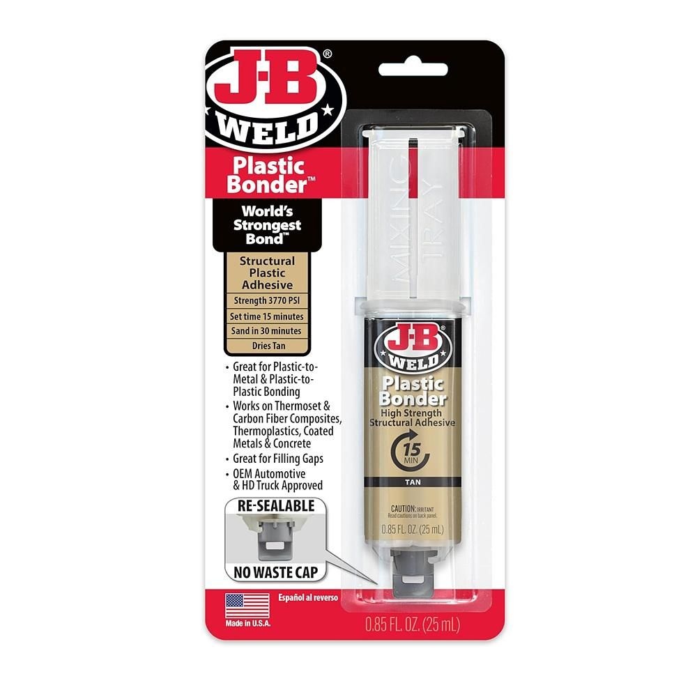 J-B [해외] J-B Weld 플라스틱 본더 25ml 1팩 J-B Weld 50133 Plastic Bonder Structural Adhesive Syringe - Tan