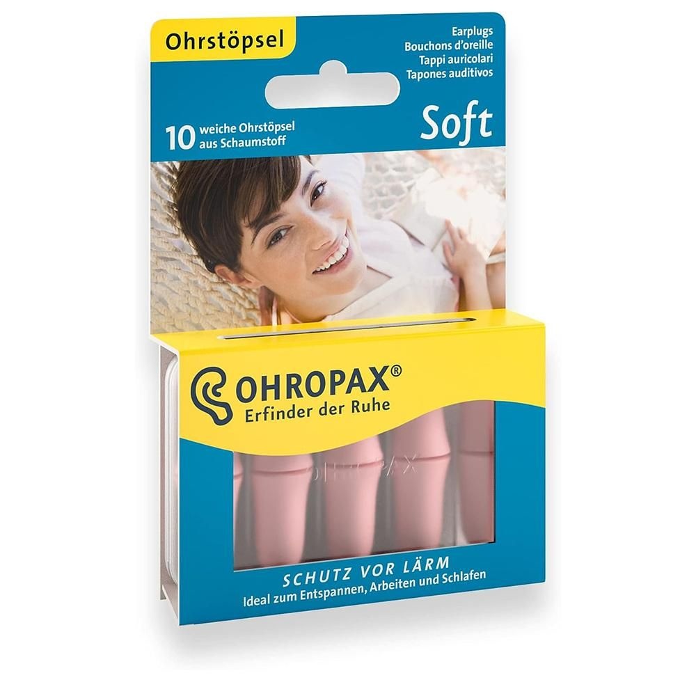 OHROPAX [해외] OHROPAX 이어플러그 10개입 1팩 소프트 Ohropax Soft Ear Plugs Reusable Foam In-Ear Plugs to Prevent