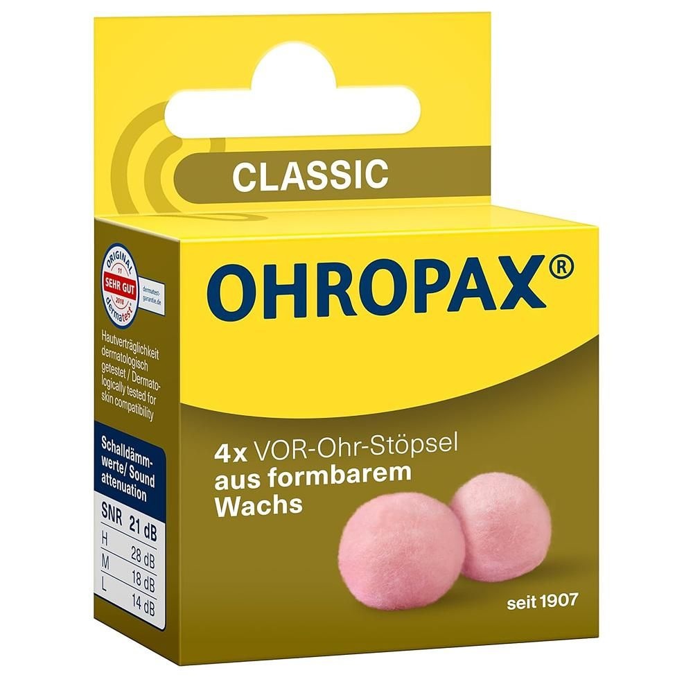 OHROPAX [해외] OHROPAX 이어플러그 4개입 1팩 클래식 OHROPAX Classic Ear Plugs - Pre Ear Plugs to Protect Against