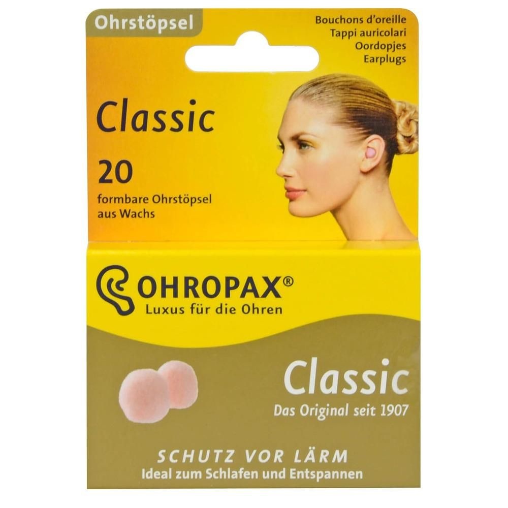 OHROPAX [해외] OHROPAX 이어플러그 20개입 1팩 클래식 OHROPAX Classic Earplugs, 20 pcs