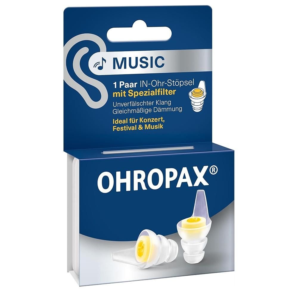 OHROPAX [해외] OHROPAX 이어플러그 2개입 1팩 뮤직 OHROPAX Music Earplugs - with Special Filter - Pure Sound