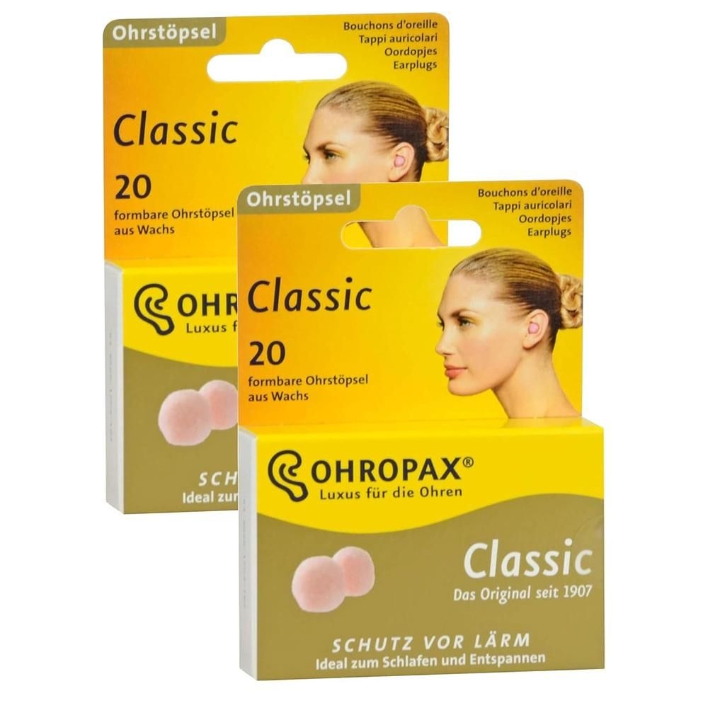 OHROPAX [해외] OHROPAX 이어플러그 20개입 2팩 클래식 OHROPAX Wax, classic earplugs, 40 pieces (2 x 20 pieces