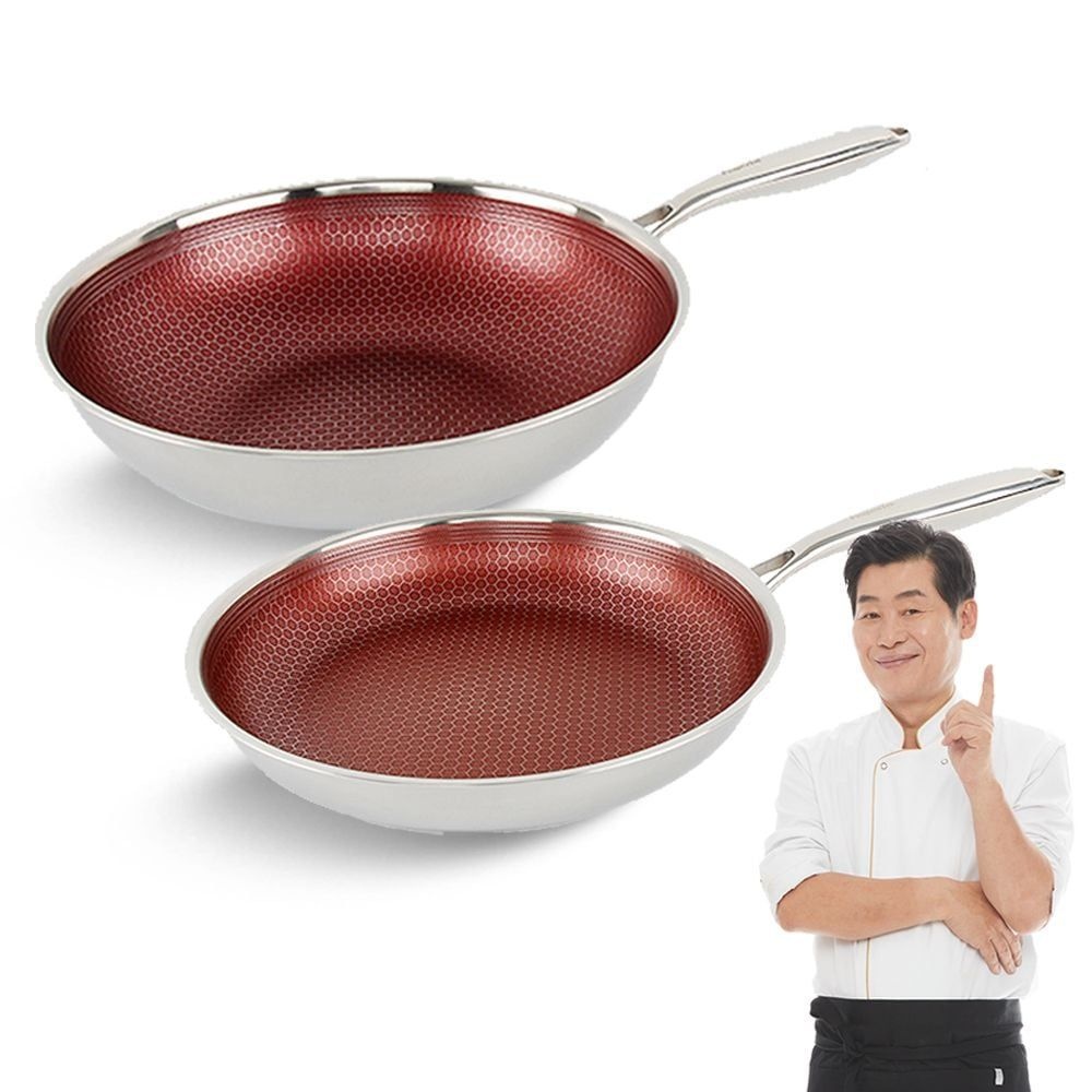 용상 클래딘 이연복 통3중 프라이팬+30cm 30cm 웍 인덕션 요리팬 나물