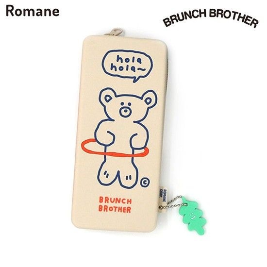 상품상세참조 로마네 펜케이스 라이트그레이 브런치브라더 홀라베어 학생필통 학용품 캐릭터