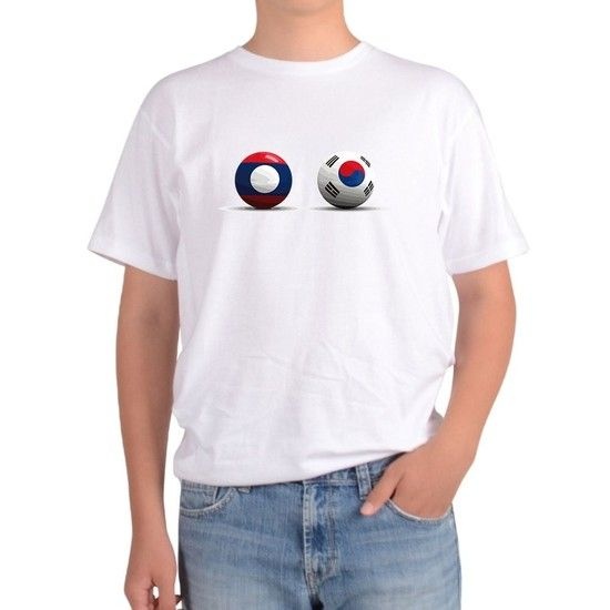 반팔티 프린트티셔츠 국기 모음 한국 라오스 가족티 라운드티 남녀공용 커플티