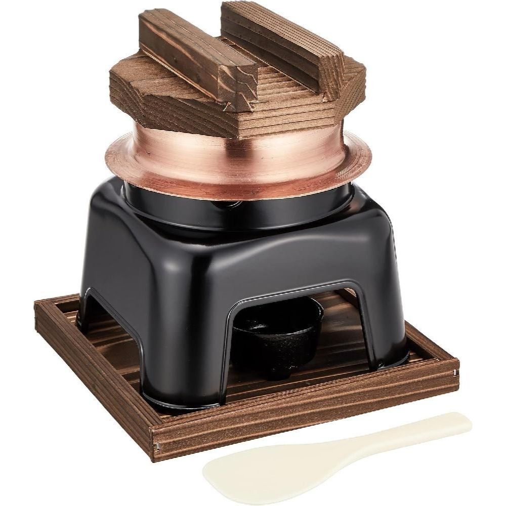 TKG 엔도상사 구리 밥솥 분체도장 솥밥세트 쌀 한 톨 달라붙지 않는다 맛있고 간단하게 QKM7201