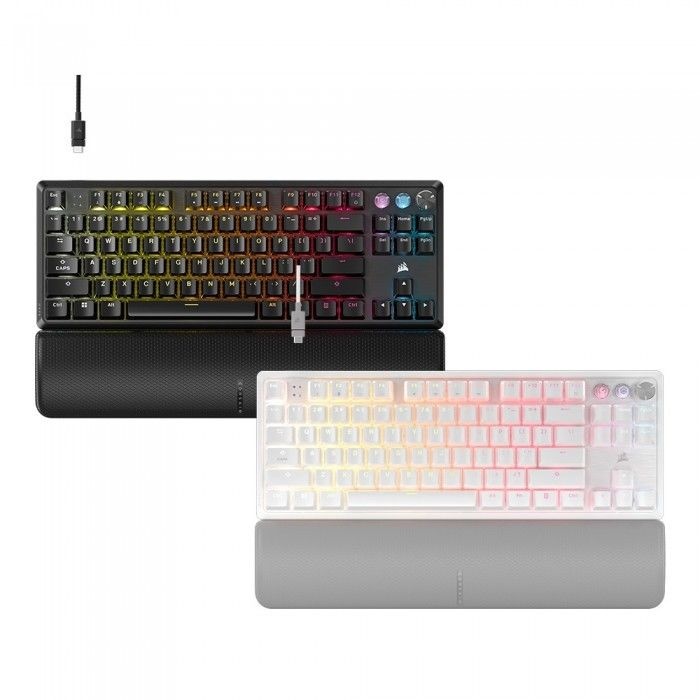 커세어 CORSAIR K70 RGB 자석축 텐키리스 기계식 게이밍 키보드 골드키캡 에디션 (블랙)