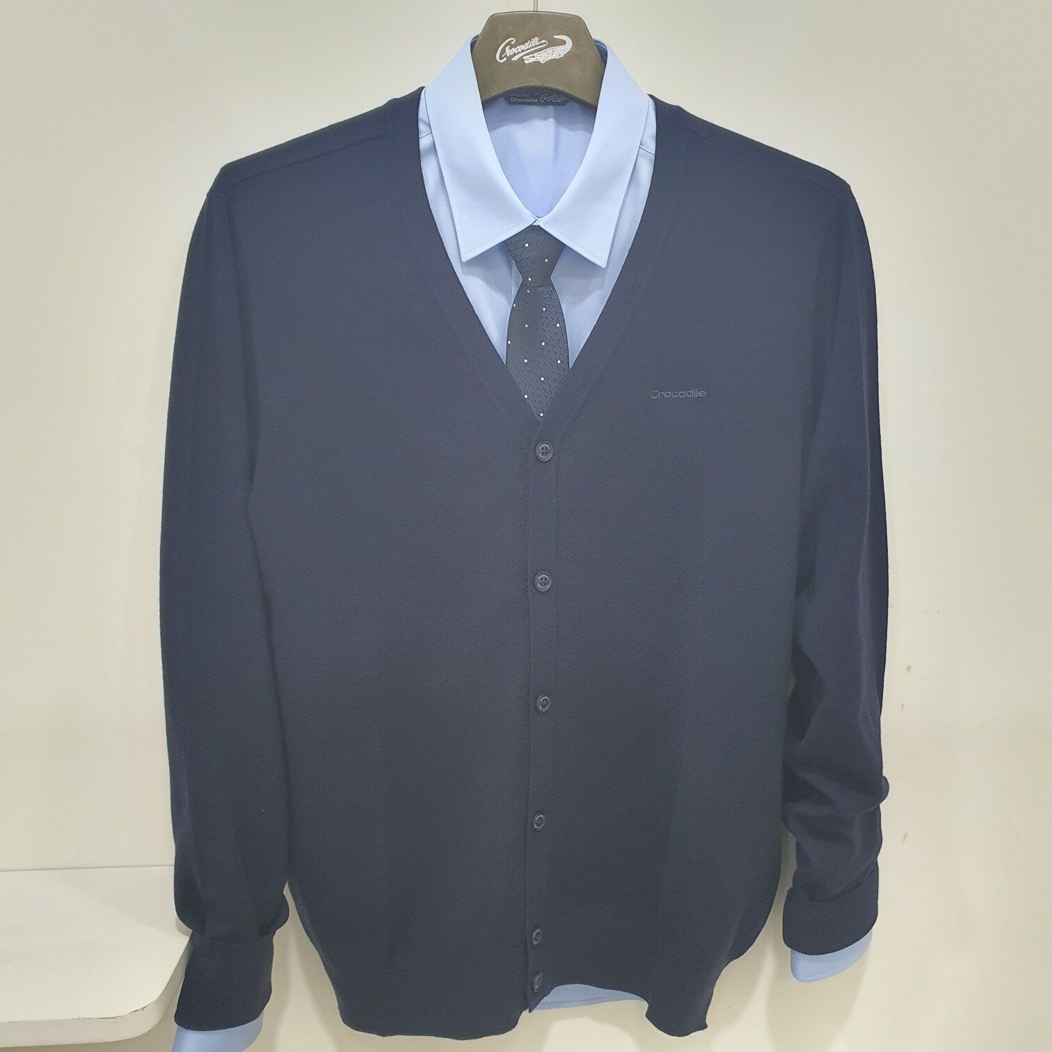 [모다아울렛][크로커다일남성]시그니처 이중 우수 브이넥 가디건 AATP9794-38 순천점