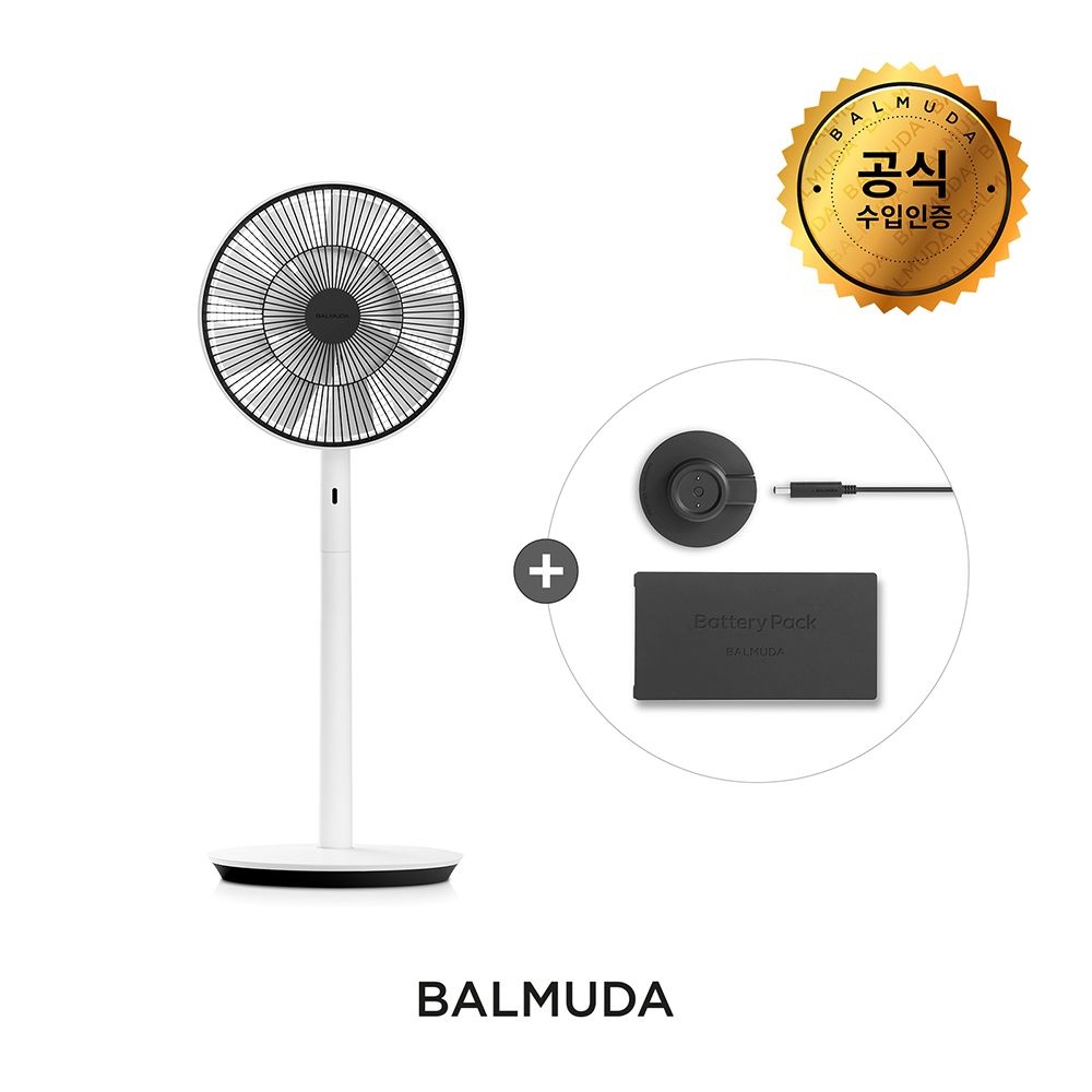 BALMUDA.Inc 발뮤다 [공식수입원] 발뮤다 그린팬S  선풍기 그레이/블랙+배터리&독 패키지