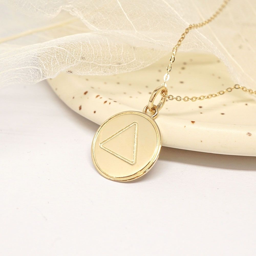 오팔하우스]14k 달고나 세모 코인 목걸이 OPDLN5639