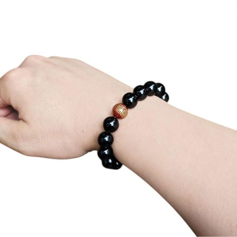 고퀄리티   고퀄리티   석가탄신일 반야심경 불교용품 원석염주 14mm 팔찌 염주 불교염주 흑요석