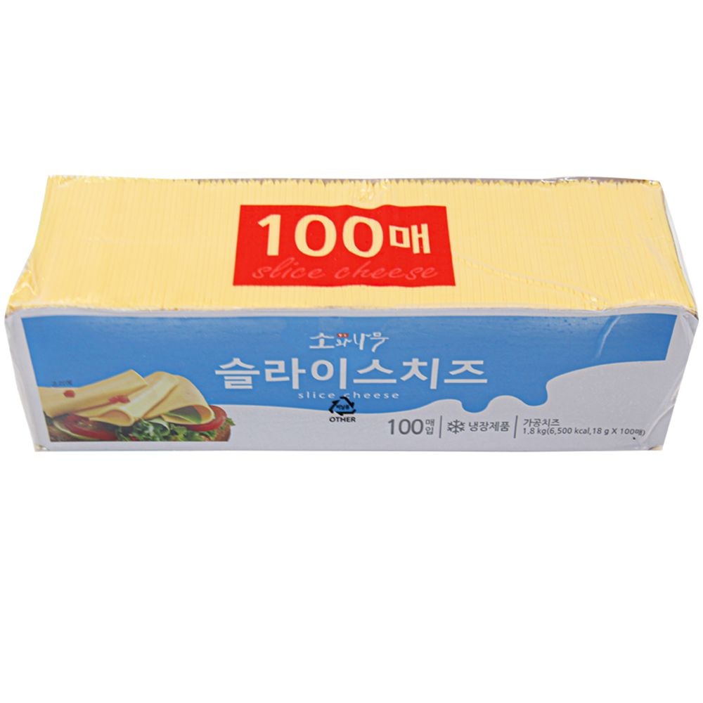 소와나무 대용량 슬라이스치즈 100매 간편 조리용 치즈 업소용 가정용