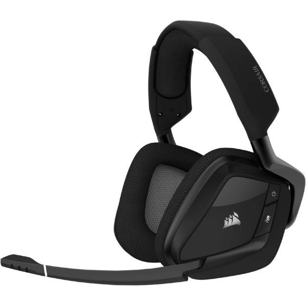 Corsair [해외] 커세어 Void RGB Elite 무선 프리미엄 게이밍 헤드 7.1 서라운드 사운드 디스코드 인증 PC PS5 및 PS4 호환 카본 CA-9011201-N