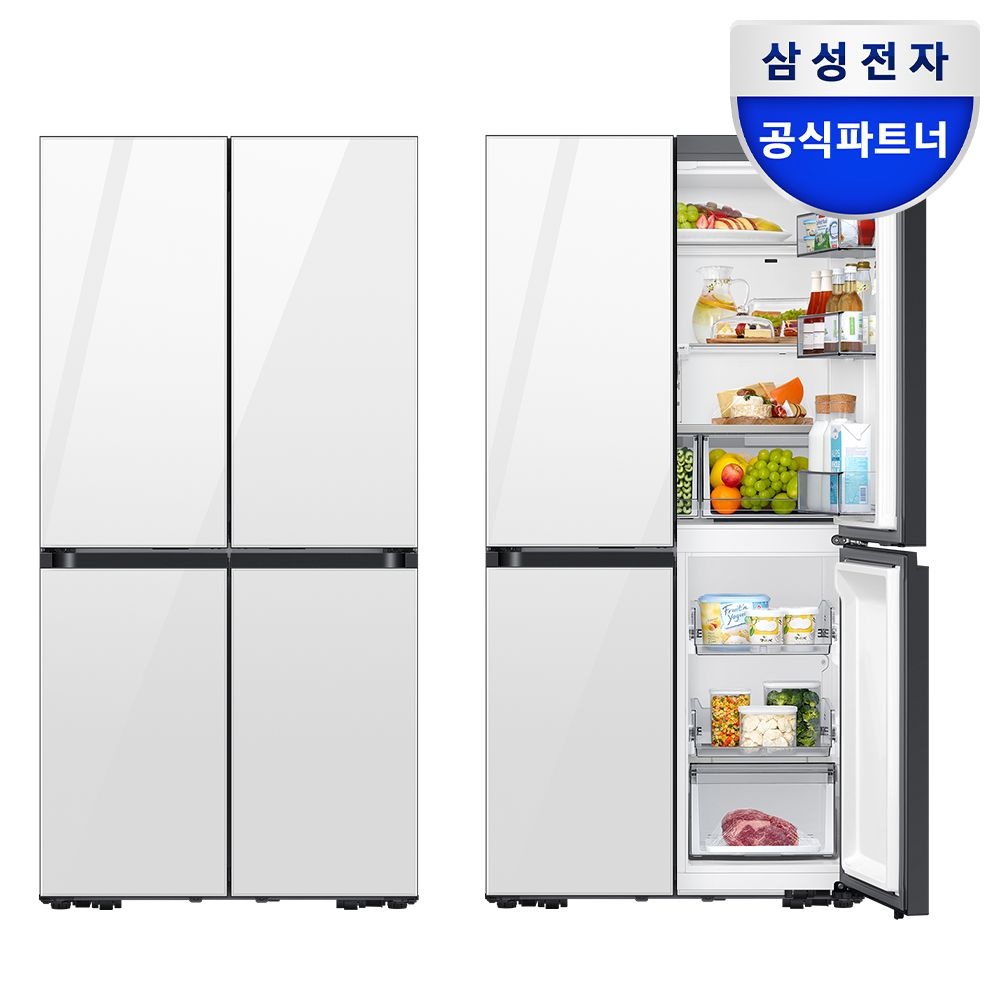 삼성전자 비스포크 냉장고 4도어 640L RM70F63R2W 클린화이트 AI 키친핏 MAX