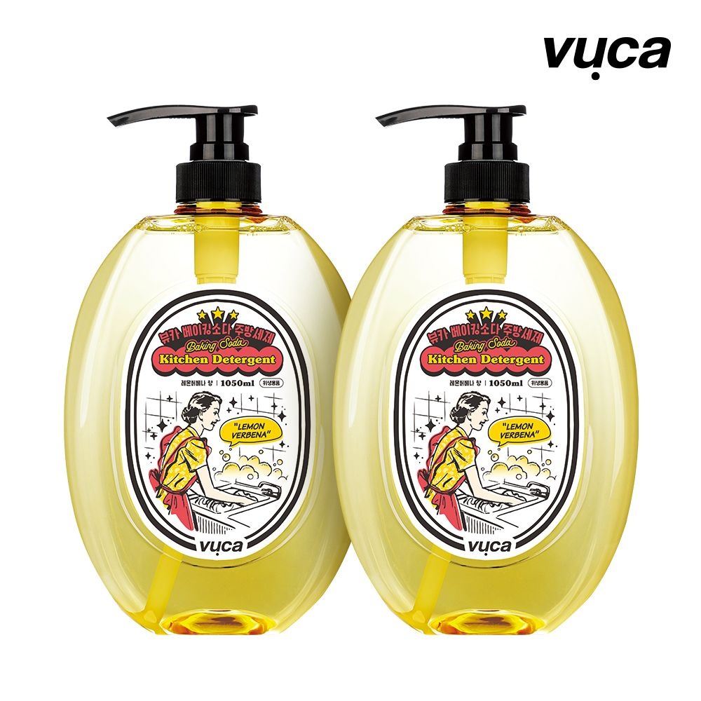 웰킵스(주) 뷰카 [2개입] 뷰카 클래식 베이킹소다 주방세제 설거지 대용량 1050ml 레몬버베나