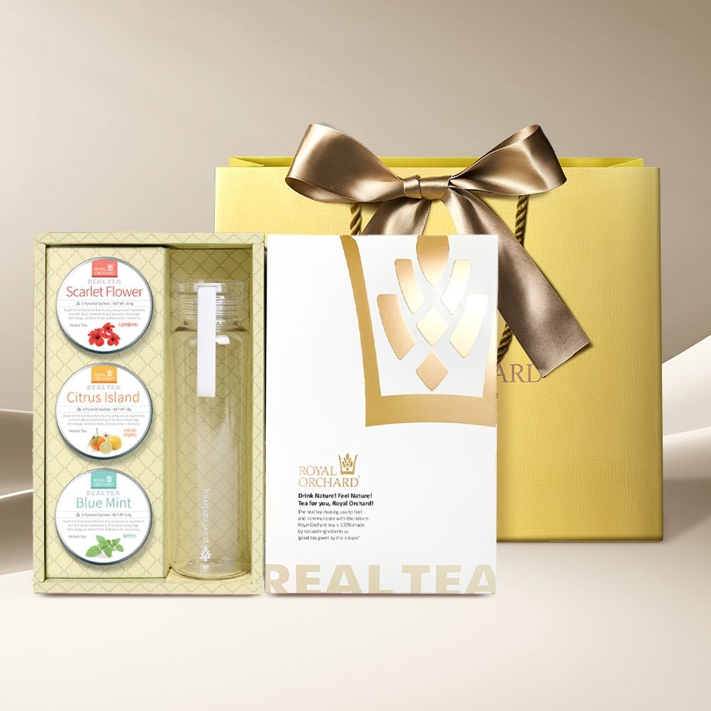 로얄오차드 (현대Hmall) 로얄오차드 실버틴 3캔 모던보틀 프리미엄 차 선물세트 (티/TEA/티백 3년연속 세계미각대회 수상)