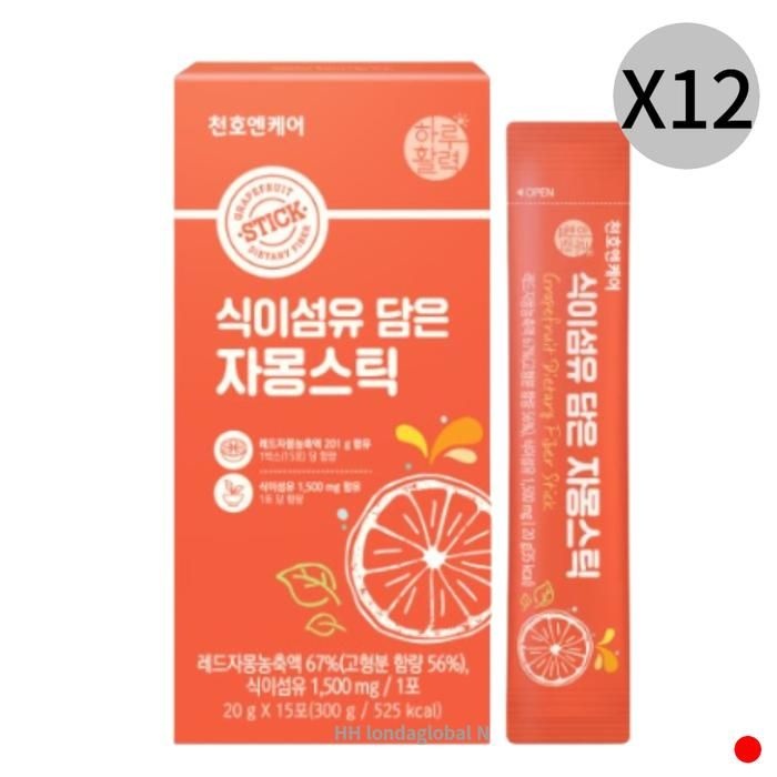 천호엔케어 식이섬유 담은 자몽스틱 젤리 15포 X12