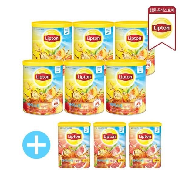 스윗티 [립톤] 유니레버  아이스티 복숭아/레몬 1.5kg 6개 + 아이스티 자몽 770g 3개