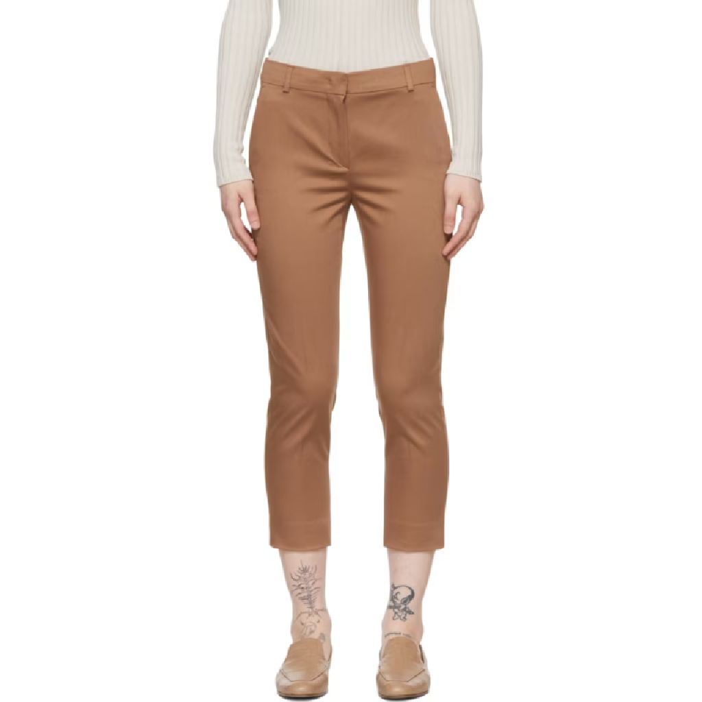 막스마라 브라운 폴고레 슬랙스 221118F087024