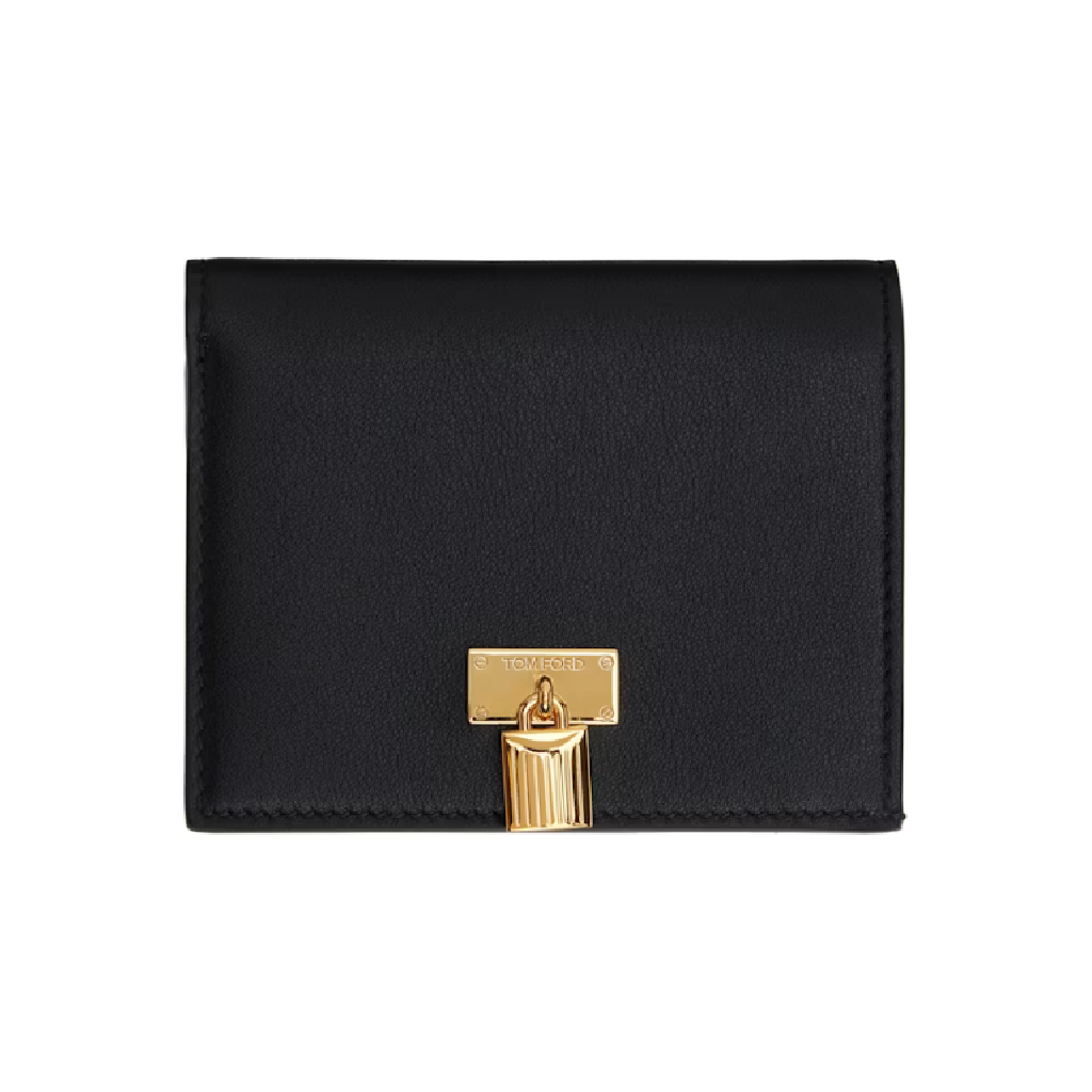 톰포드 블랙 컴팩트 그레인 가죽 패드락 지갑 S0518 LCL490G TP862522176