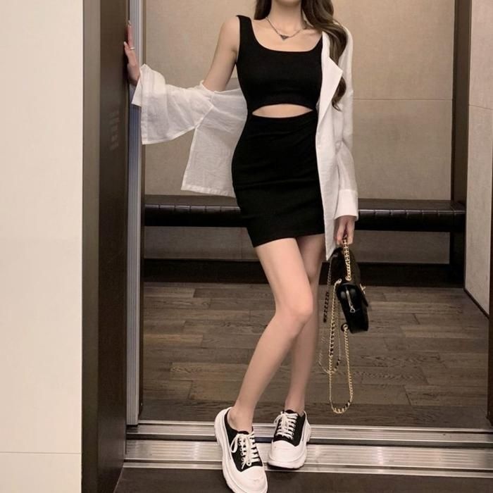 상세페이지 참조 [SWW321B]착용감 신축성소재 미니원피스 투웨이