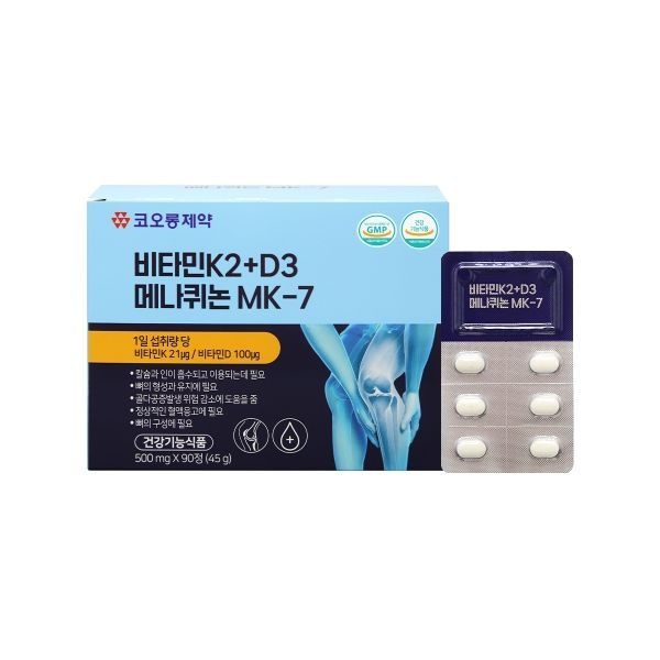 코오롱제약 비타민K2+D3 메나퀴논 MK-7 500mg x 90정