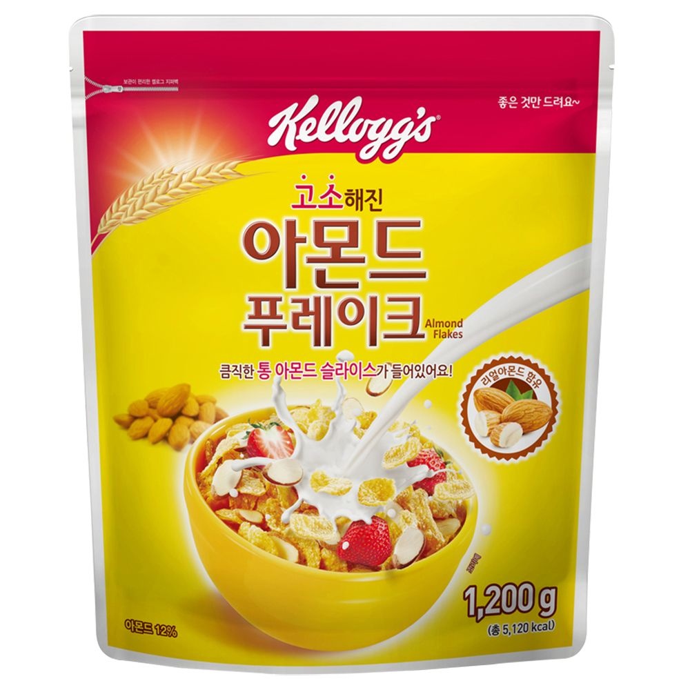 켈로그 아몬드푸레이크 1200g 곡물 대용량 농심 씨리얼 시리얼