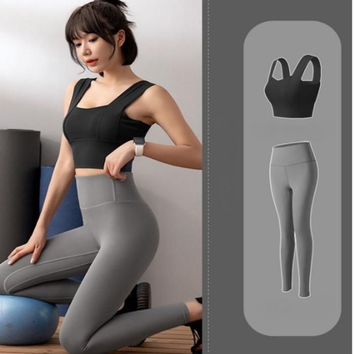 [SZZ5B3B]브라탑 레깅스 블랙 세트 요가 필라테스복