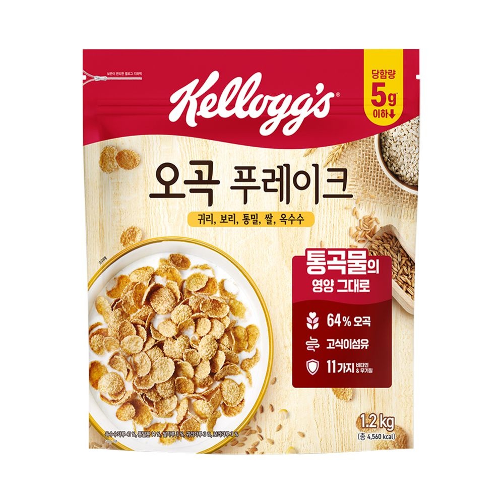 켈로그 오곡푸레이크 1200g 곡물 대용량 농심 씨리얼 시리얼