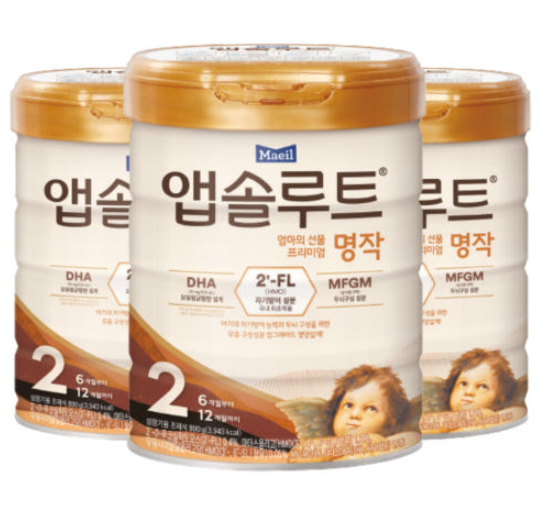 앱솔루트 명작 2FL 2단계 800g 3개 6~12개월