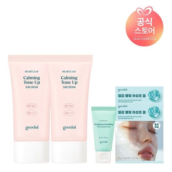 구달 맑은 어성초 진정 수분 톤업 선크림 50ml x2 [사은]어성초수딩겔마스크2매+어성초클렌징폼30ml