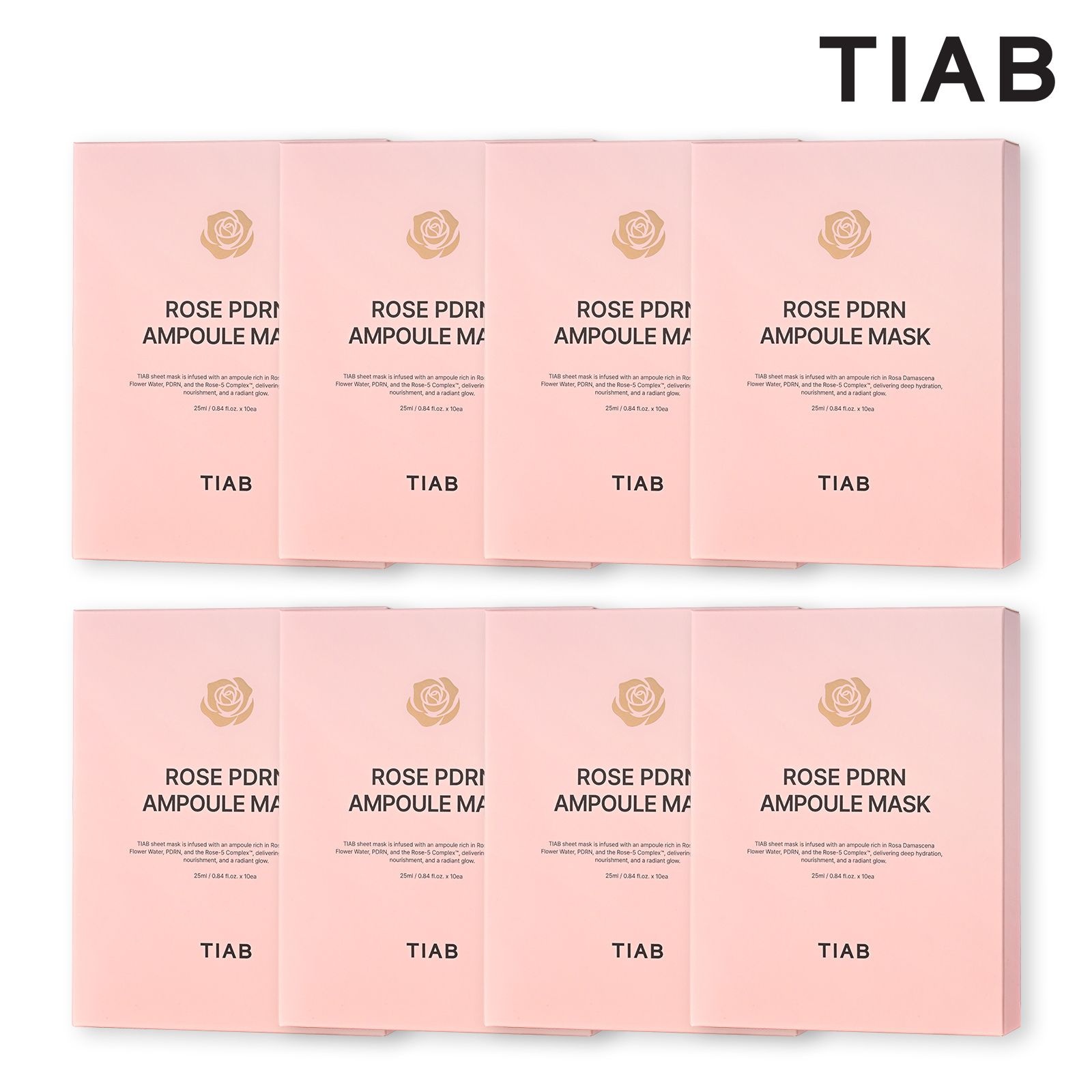 (현대홈쇼핑) [티아브] 로즈 PDRN 앰플 마스크팩 80매 패키지