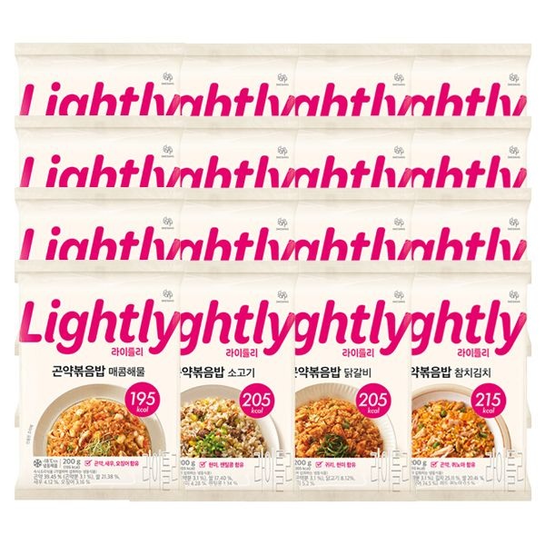 (현대Hmall) 라이틀리 곤약볶음밥 200g 매콤해물 4개 + 참치김치 4개 + 닭갈비 4개 + 소고기 4개