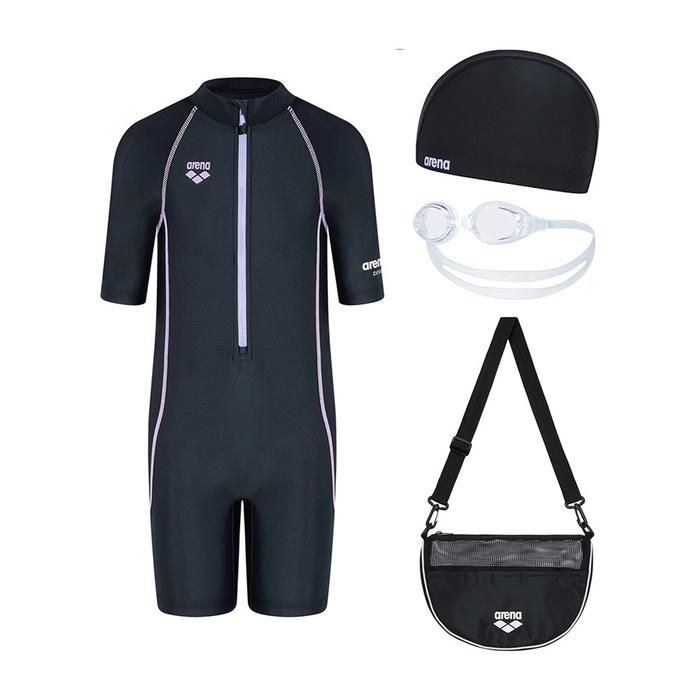 아레나 여아동 3부 반전신 수영복 수경세트 V763196