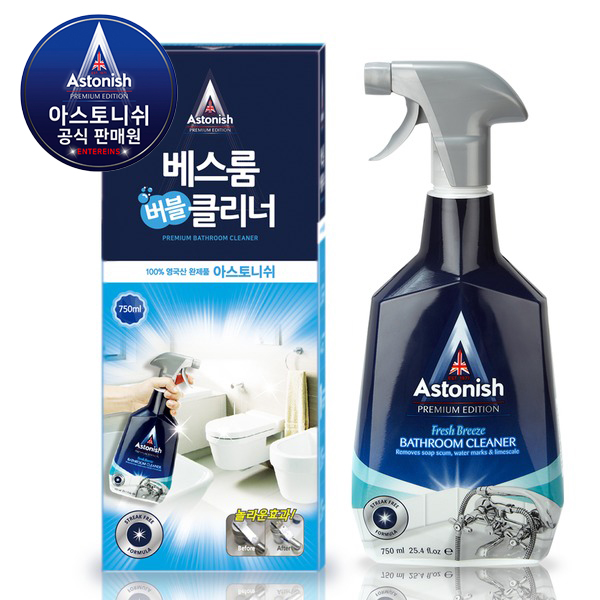 (유통기한: 27년 2월 8일) 아스토니쉬 바스룸 클리너 750ml 욕실청소 찌든때 화장실 물때 완벽제거