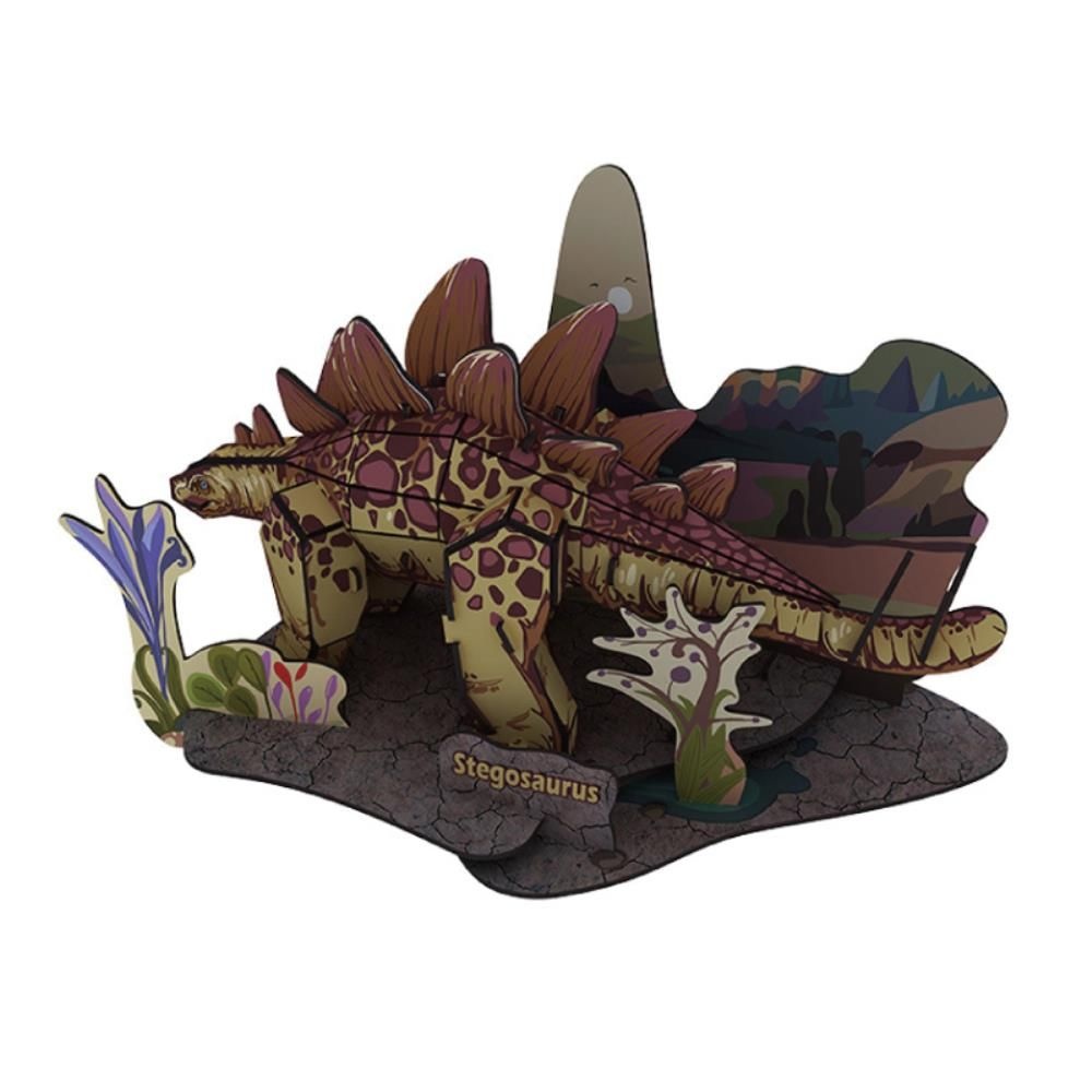 스테고사우루스 공룡 종이 퍼즐 3D 모형 이해 관찰