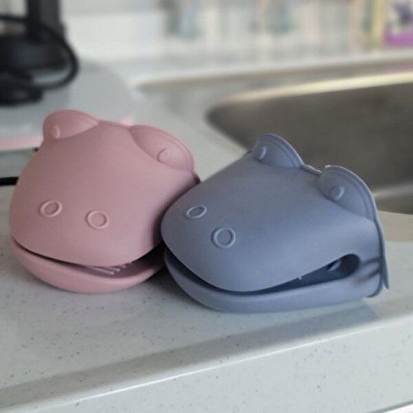 P1 악어 냄비손잡이 실리콘집게 장갑 블루_WC60299