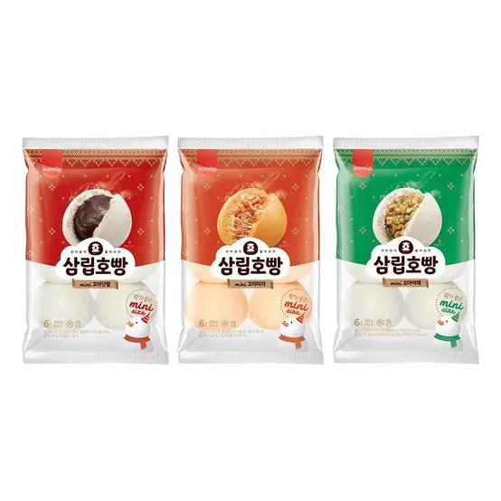 [APP전용] 삼립 mini꼬마호빵 3종 피자/단팥/야채 240gX4개