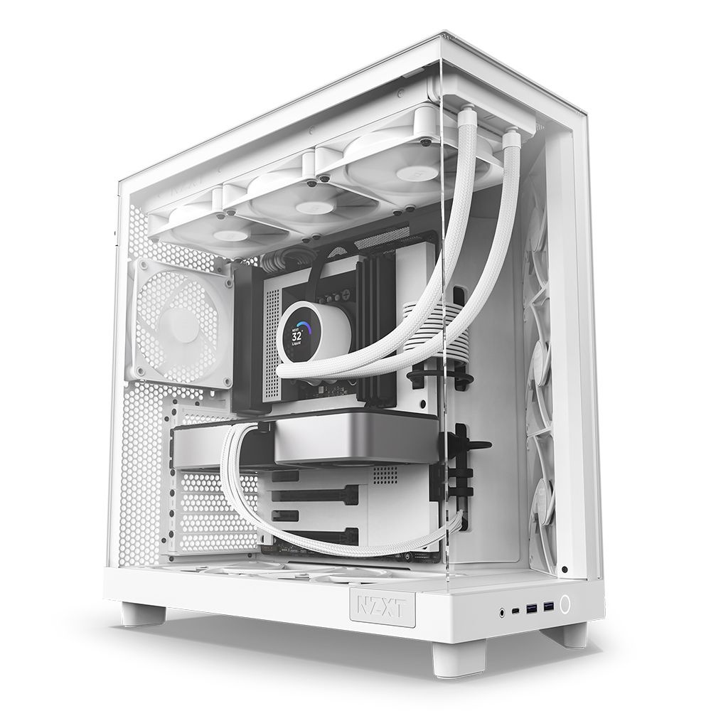 NZXT [NZXT 공인 판매처] H6 Flow 컴팩트 듀얼챔버 미드 타워 에어플로우 PC 케이스 파노라마 패널링