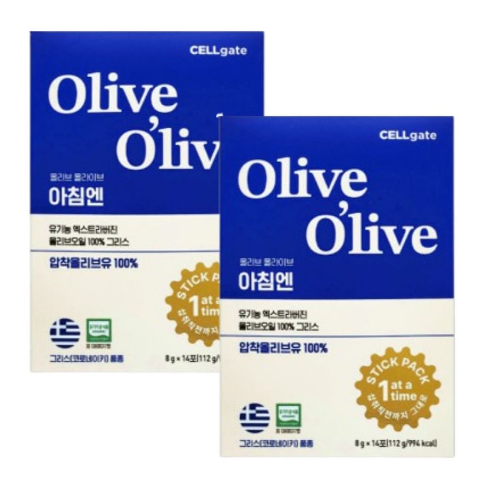 올리브 올라이브 아침엔 유기농 엑스트라버진 올리브오일 그리스 스틱형 8g 14포 x 2박스